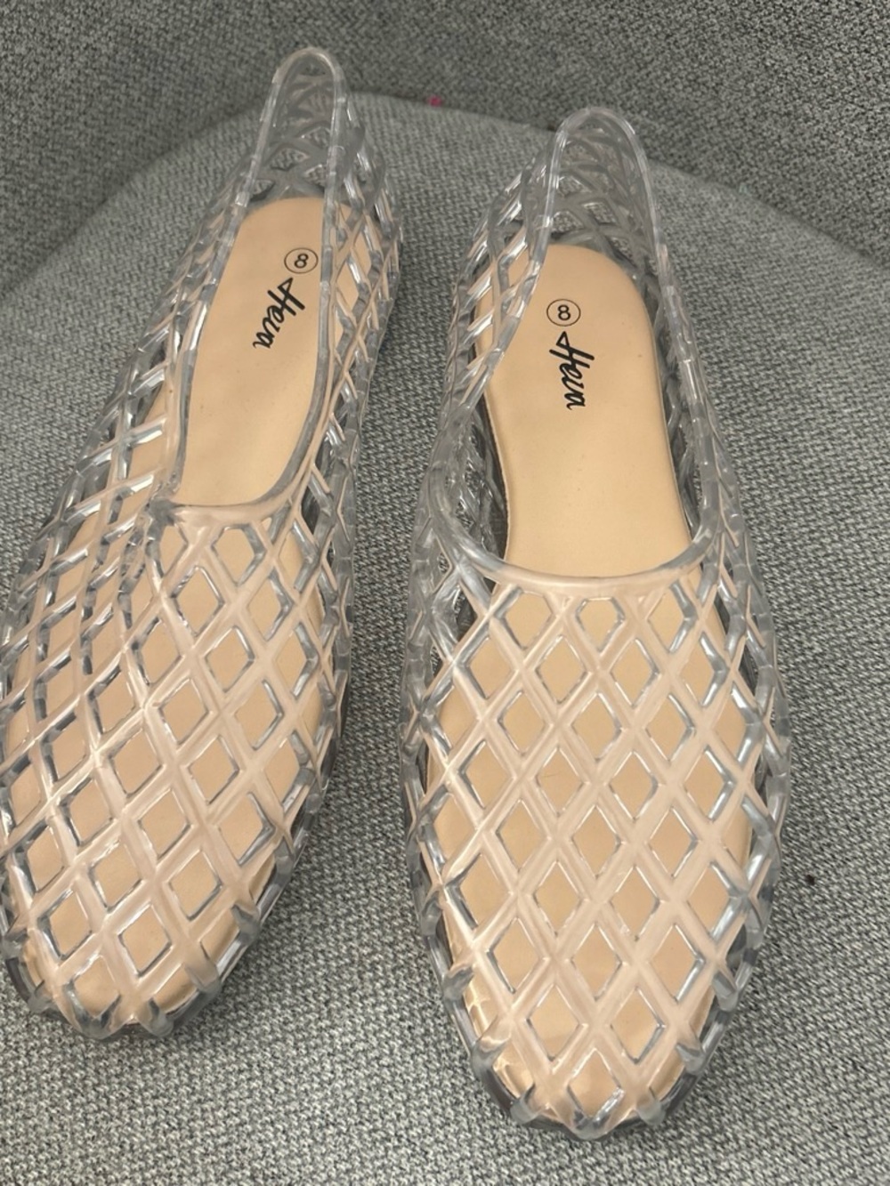 Clear Lattice Slingback Mules - Women